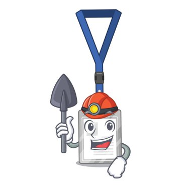 Miner isim etiketi karikatür izole