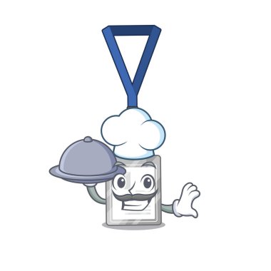 Karikatür izole gıda adı etiketi ile Şef