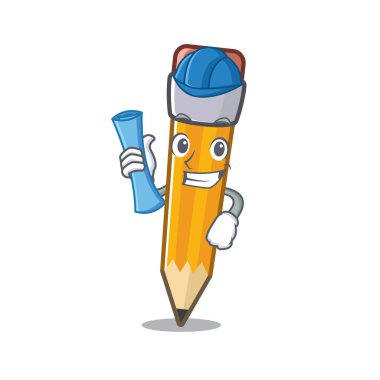 Mimar kalem maskot ile izole