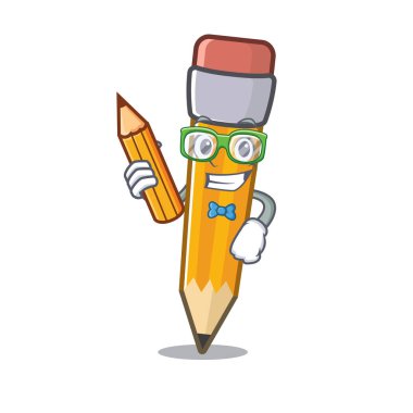 Öğrenci kalemi maskot ile izole