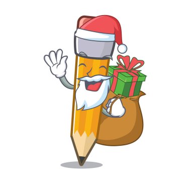 Bir karakter şeklinde hediye kalem ile Santa