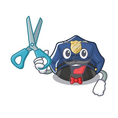 Berber polis şapkası maskot izole