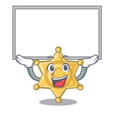 Up board yıldız rozeti polis maskot izole