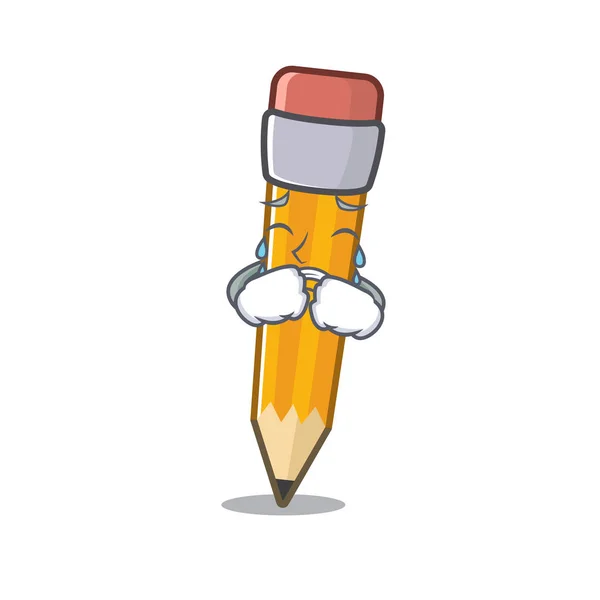 Weinender Bleistift im Cartoon-Beutel — Stockvektor