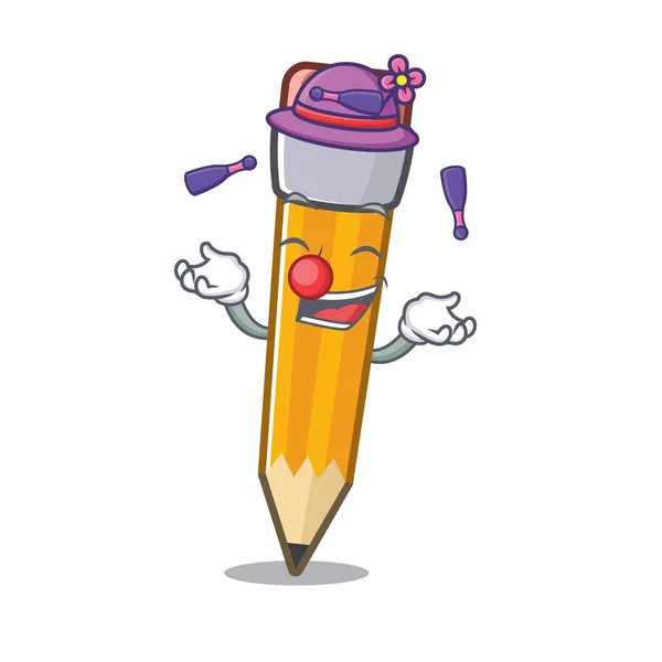 Żonglerka ołówkiem w kształcie postaci — Wektor stockowy