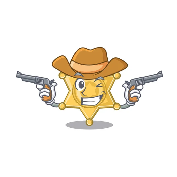 Cowboy Star Badge-polisen isolerad i maskot — Stock vektor