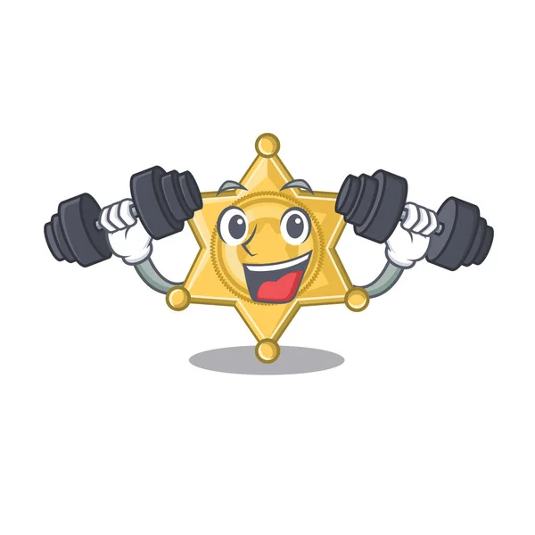 Fitness Star badge politie geïsoleerd in mascotte — Stockvector