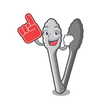 Mutfak masasında köpük parmak karakter maşa