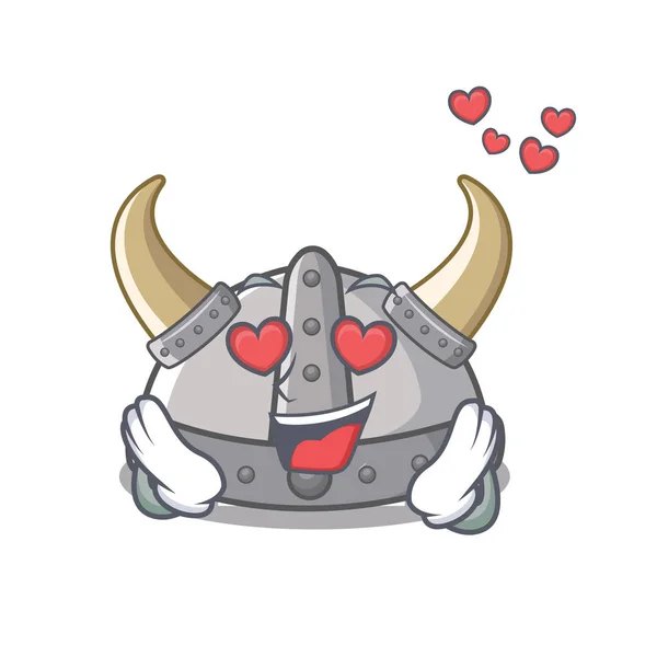 En el amor vikingo casco juguetes en la mesa de la mascota — Vector de stock