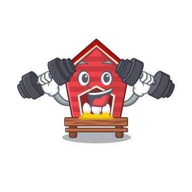 Fitness tavuk kümesi maskot izole