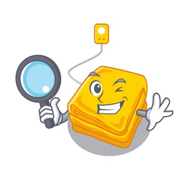 Dedektif elektrikli battaniye karikatür ile izole