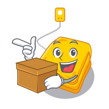 Karikatür ile izole kutu elektrikli battaniye ile