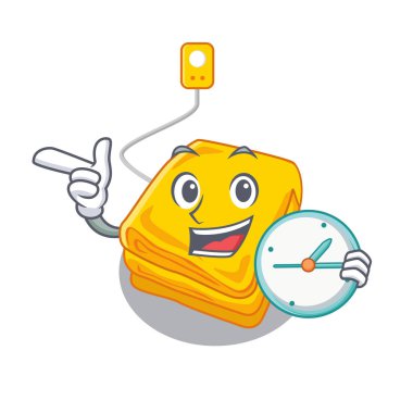 Karikatür ile izole saat elektrikli battaniye ile