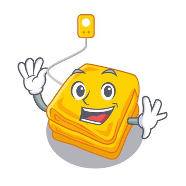 Karikatür ile izole elektrikli battaniye Sallayarak