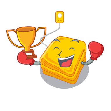 Boks kazanan elektrikli battaniye karikatür yatakta koymak