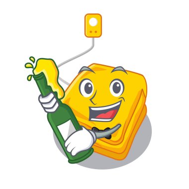 Karikatür yatakta koymak bira elektrikli battaniye ile