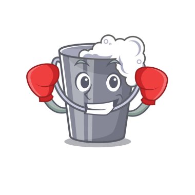 Boks sabunlu su maskot ile izole