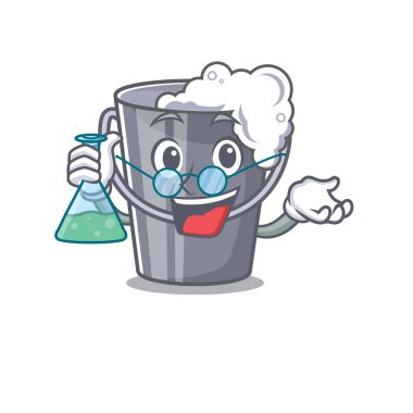 Bir karikatür kova Profesör sabunlu su