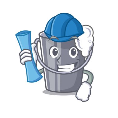 Bir karikatür kova mimar sabunlu su