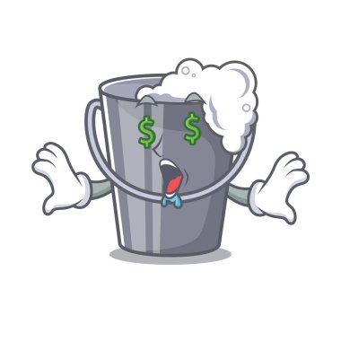 Bir karikatür şişesinde Para göz sabunlu su