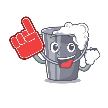 Bir karikatür şişesiköpük parmak sabunlu su