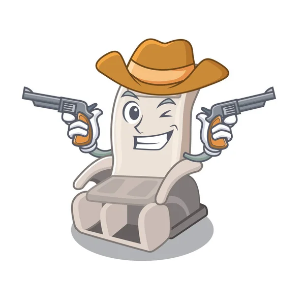 Cowboy chaise de massage isolé dans le personnage — Image vectorielle