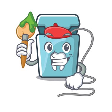 Karakter ile izole sanatçı diş ipi