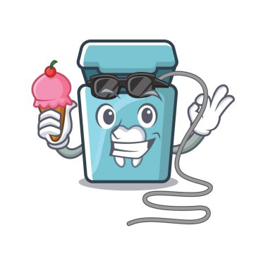 Karikatür şeklinde dondurma diş ipi ile