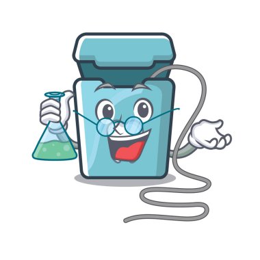 Karikatür şeklinde Profesör diş ipi