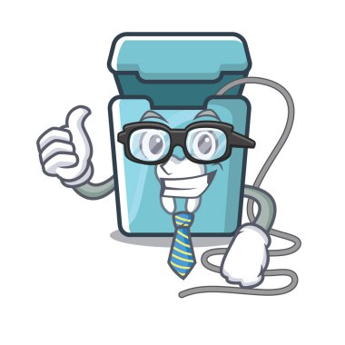 Karikatür şeklinde işadamı diş ipi