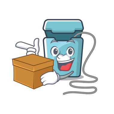 Karikatür şeklinde kutu diş ipi ile