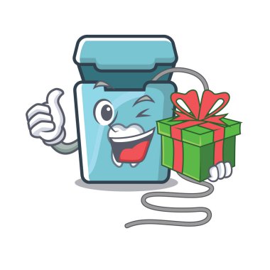 Bir maskot kutusunda hediye diş ipi ile