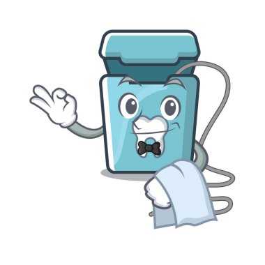 Bir maskot kutusunda garson diş ipi