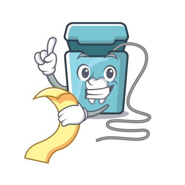 Bir maskot kutusunda menü diş ipi ile