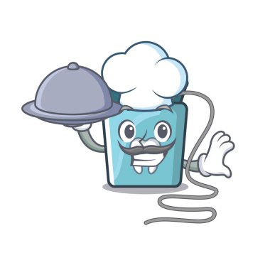 Bir maskot kutusunda gıda diş ipi ile Şef