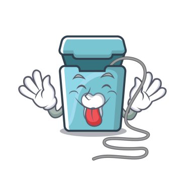 Bir karikatür oyuncak diş ipi dışarı dil