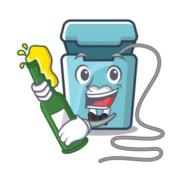 Bir karikatür bira oyuncak diş ipi ile