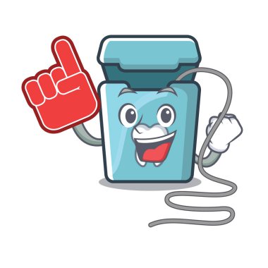 Bir karikatür köpük parmak oyuncak diş ipi