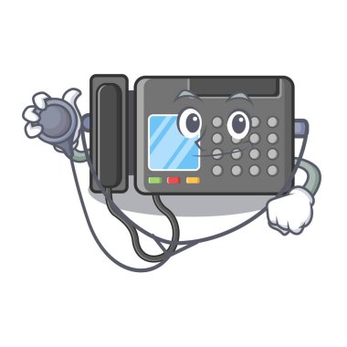 Doktor Faks makinesi maskot izole