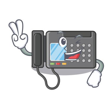 Karakter şeklinde iki parmak Faks makinesi