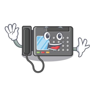 Karakter şeklinde Faks makinesi sallayarak