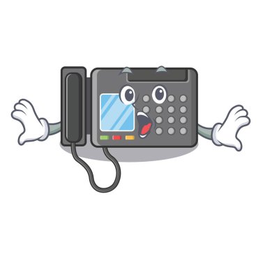 Karikatür masasının üstünde sürpriz Faks makinesi