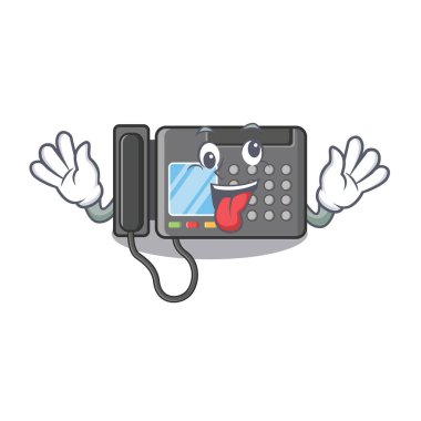 Çılgın Faks makinesi karikatür Duvar sıkışmış