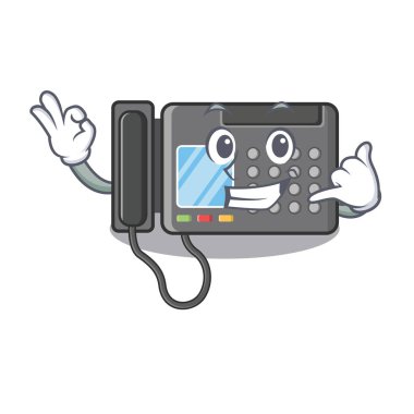 Bana Faks makinesi söyle karikatür Duvar sıkışmış