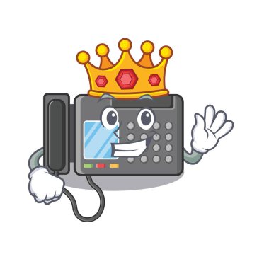 Kral Faks makinesi karikatür Duvar sıkışmış