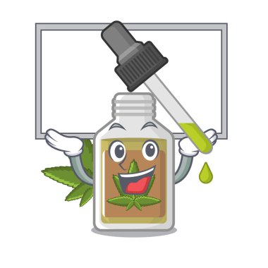 Karakter şişesi içinde tahta kenevir yağı