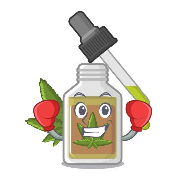 Karakter şişesi içinde boks kenevir yağı