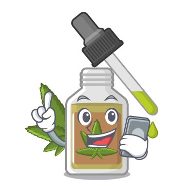 Karakter şişesinde telefon kenevir yağı ile