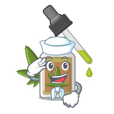 Karakter şişesinde denizci kenevir yağı