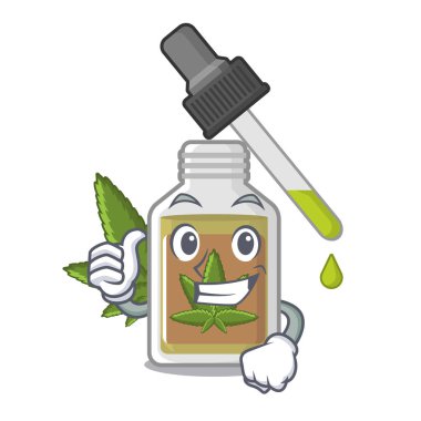 Başparmak kadar kenevir yağı karikatür şeklinde